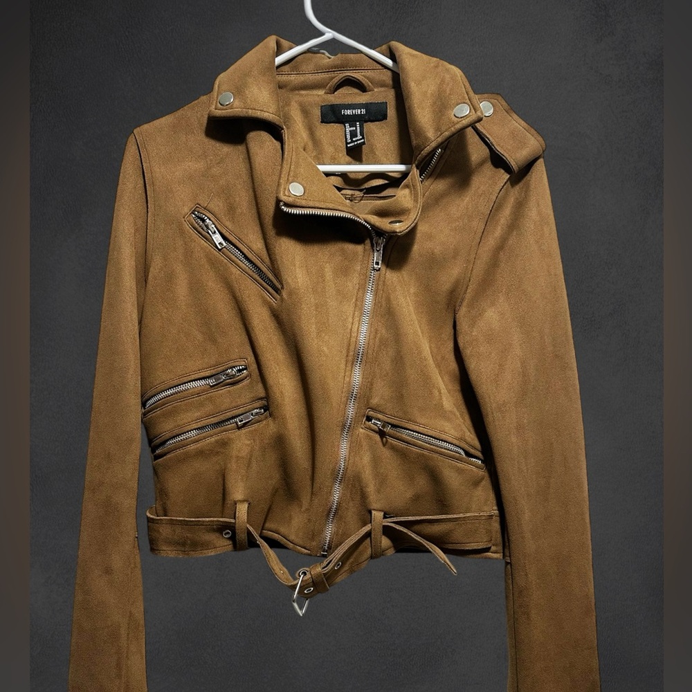 Forever 21 Women's Tan Leather Jacket - Picture 6 of 8